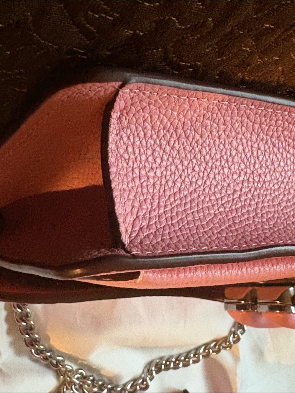 Coach Tabby Pink Leather Crossbody with Chain NWOT - Picture 5 of 11